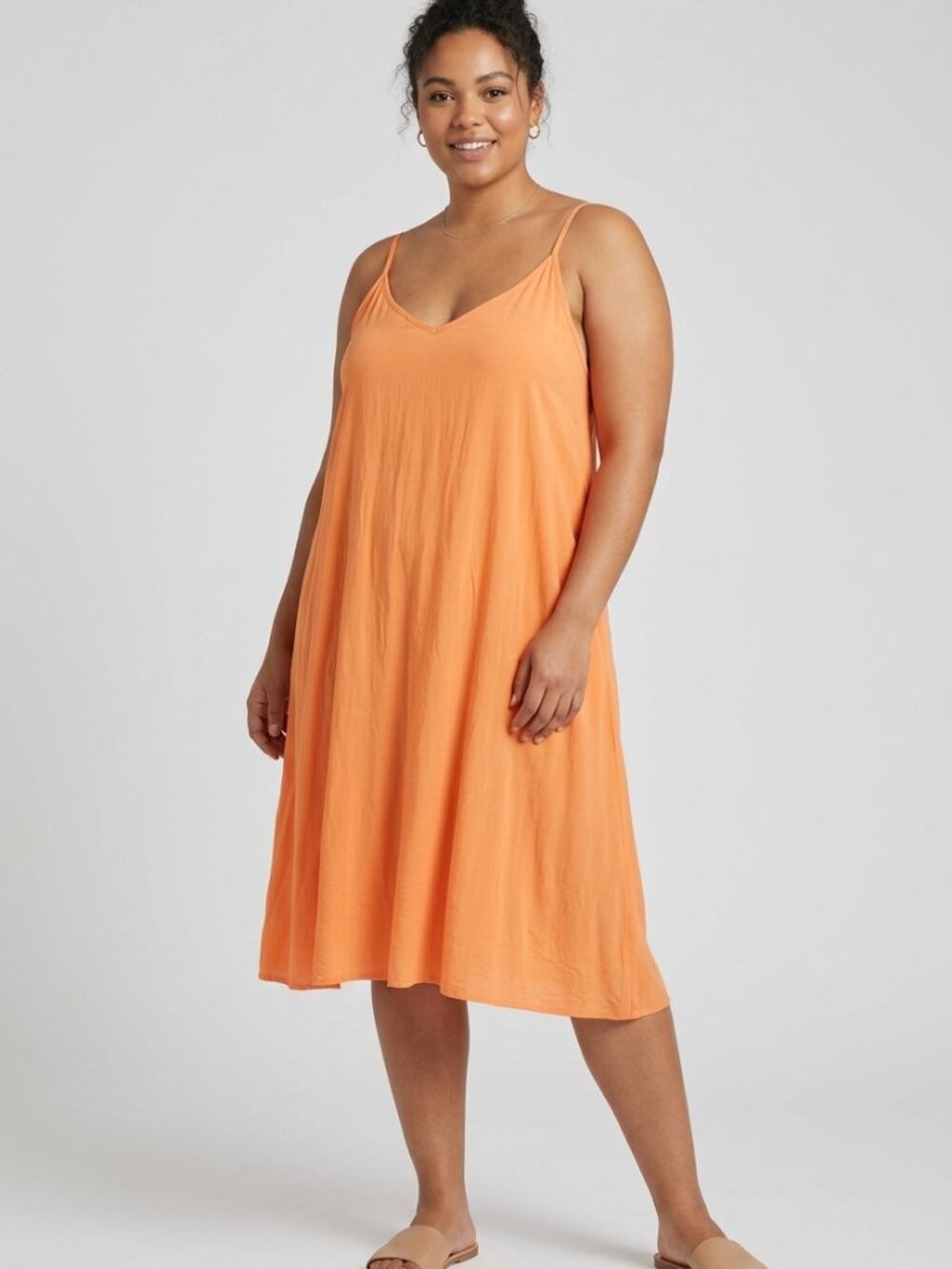 Estelle 3X Orange Slip Dress Plus Size Summer Resortwear Sunset Sunsetcore 3XL